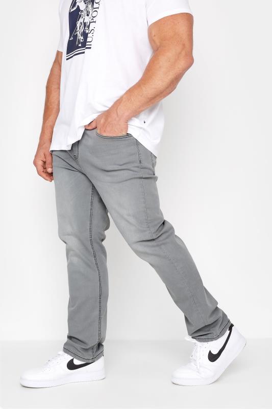 BadRhino Big & Tall Grey Stretch Jeans 1