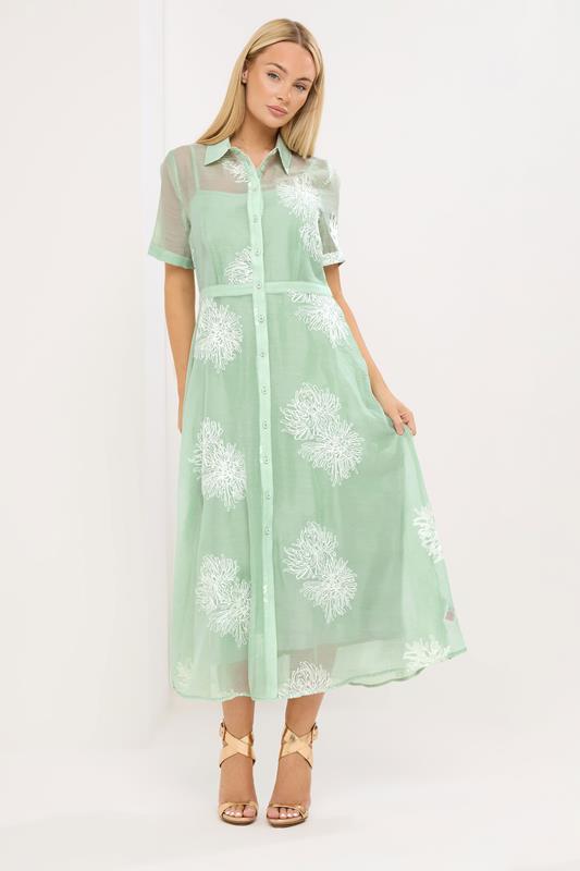 STAR Sage Green Embroidered Shirt Dress | StarByJM 1