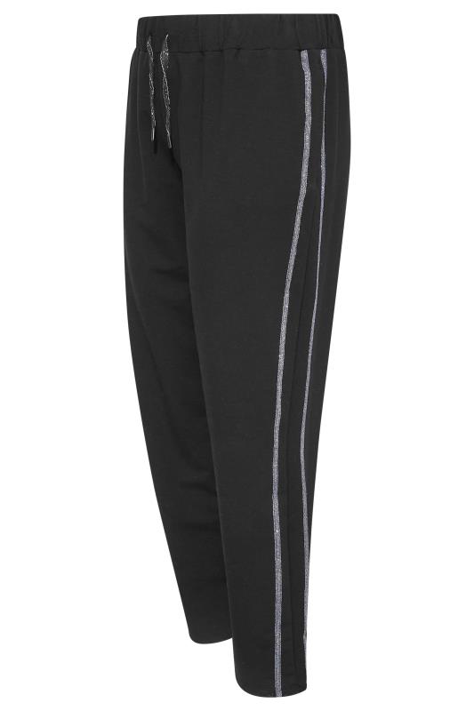 Curve Black Side Stripe Joggers | Yours Clothing 5