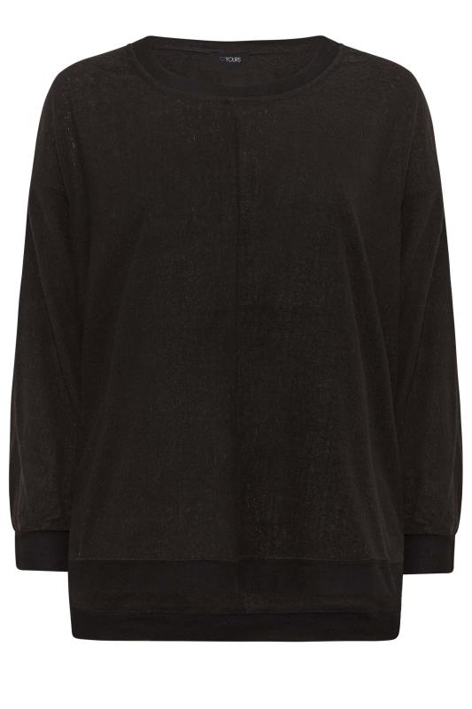 Plus Size Black Soft Touch Fleece Sweatshirt | Yours Clothing 6