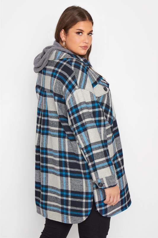 Curve Grey & Blue Check Soft Touch Shacket_C.jpg