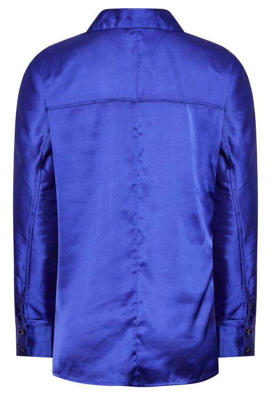LTS Tall Cobalt Blue Satin Shirt | Long Tall Sally 7