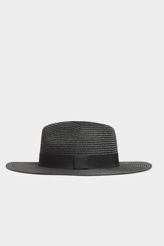 Black Straw Fedora Hat | Yours Clothing  3