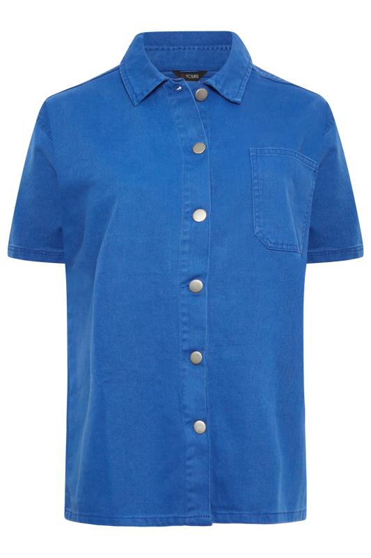 YOURS Plus Size Cobalt Blue Denim Shirt | Yours Clothing 7
