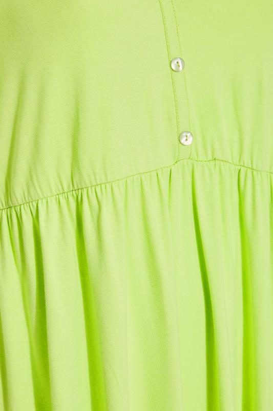 LIMITED COLLECTION Plus Size Lime Green Button Through Smock Tunic Top | Yours Clothing 4