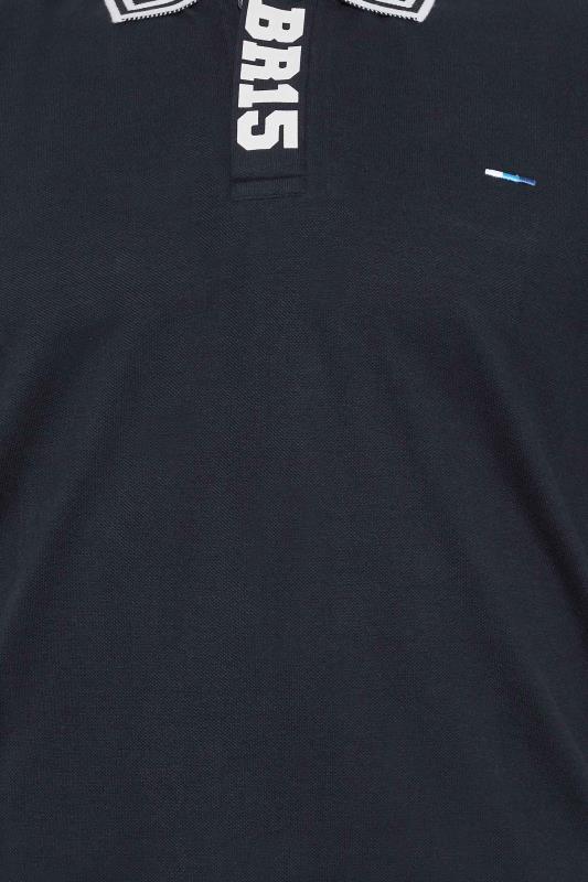 BadRhino Big & Tall Navy Blue BR15 Placket Polo Shirt | BadRhino 2