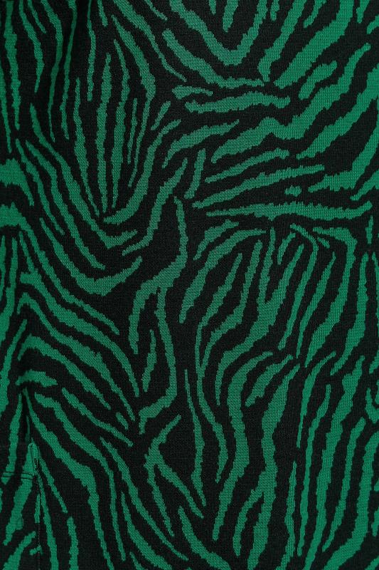 YOURS LONDON Plus Size Green Zebra Print Jacquard Knitted Pocket Dress | Yours Clothing 5