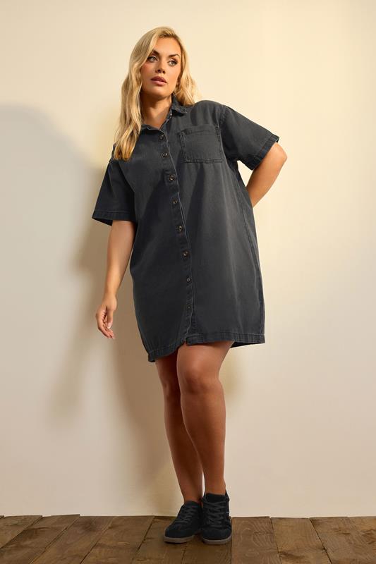 black wash denim dress Yours Women's Curve Washed Shirt Size 18-20 Size:Size 9-10 Wyatt Slinky And Mesh Friday Night Outfit Denim corset Upgrade your wardrobe with