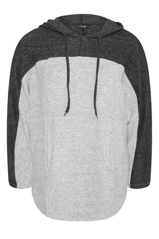 Curve Grey Colour Block Soft Touch Hoodie 6