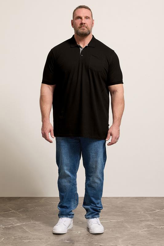 D555 Black Basic Polo Shirt | BadRhino 1