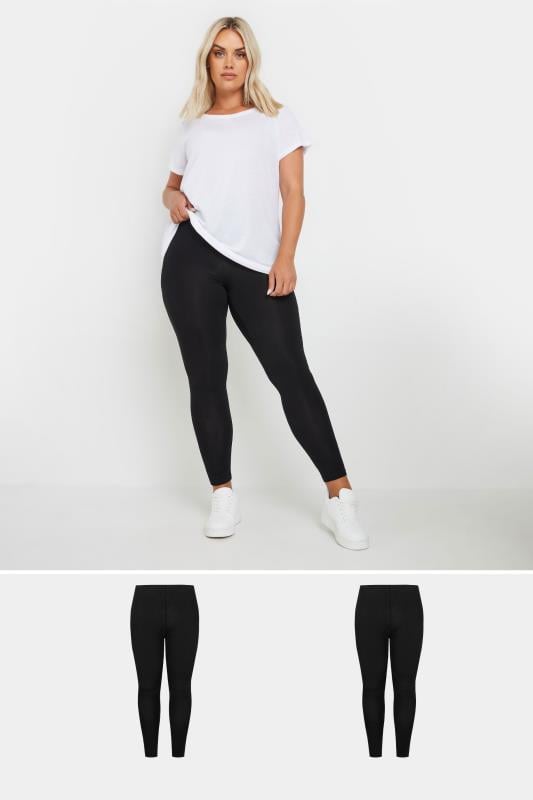 Basic Leggings Tallas Grandes YOURS 2 PACK Curve Black Soft Touch Viscose Stretch Leggings