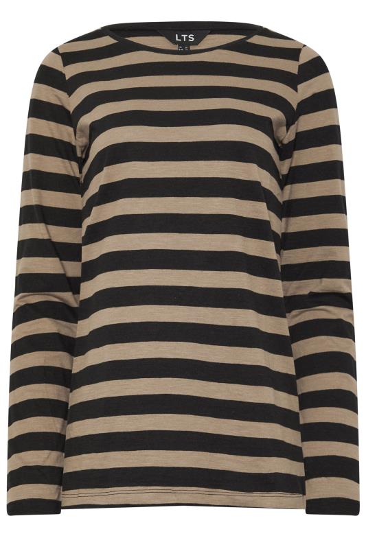 LTS Tall 2 PACK Black & Khaki Green Stripe Long Sleeve T-shirt Tops | Long Tall Sally 7
