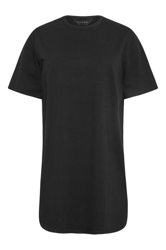 Petite Black Oversized T-Shirt Dress | PixieGirl  6