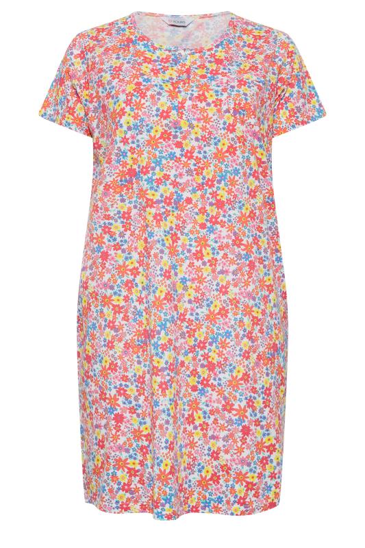 YOURS Plus Size Pink Ditsy Print Placket Nightdress | Yours Clothing 6