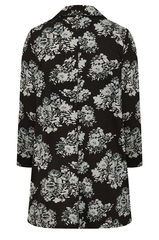 Plus Size Black Floral Longline Blazer | Yours Clothing 7