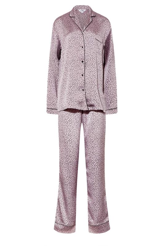 LTS Tall Women's Purple Spot Print Satin Pyjama Set | Long Tall Sally  6