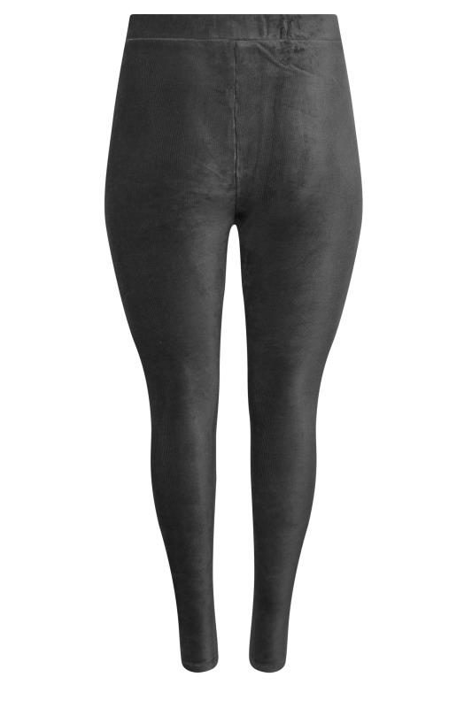 YOURS Plus Size Charcoal Grey Cord Leggings | Yours Clothing 5