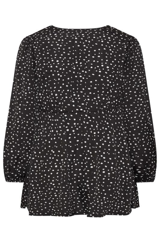 LIMITED COLLECTION Plus Size Black & White Spot Print Blouse | Yours Clothing 7