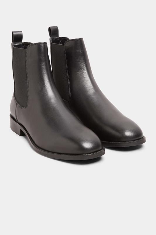 LTS Black Leather Chelsea Boots In Standard Fit | Long Tall Sally 2