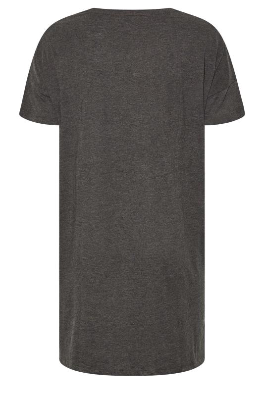 Curve Grey 'Start Each Day With A Positive Thought' Slogan Sleep Tee Nightdress | Yours Clothing 7