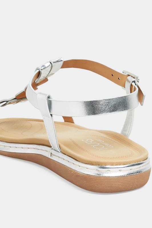 Silver Plaited Strap Sandals In Wide E Fit & Extra Wide EEE Fit | Yours ...