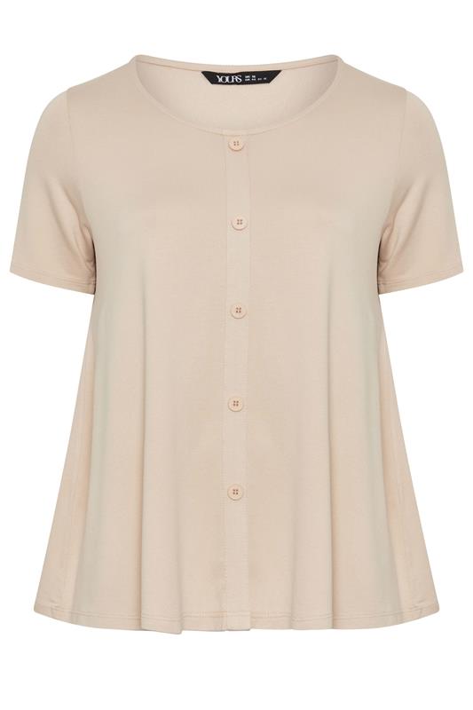 YOURS Plus Size Natural Brown Soft Touch Top | Yours Clothing 5