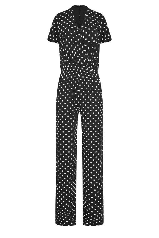 LTS Tall Black Polka Dot Wrap Jumpsuit | Long Tall Sally 6
