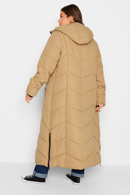 LTS Tall Womens Light Brown Maxi Puffer Coat| Long Tall Sally 3