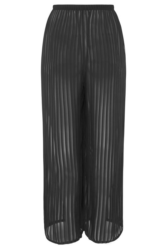 LIMITED COLLECTION Curve Black Shadow Stripe Beach Trousers 5