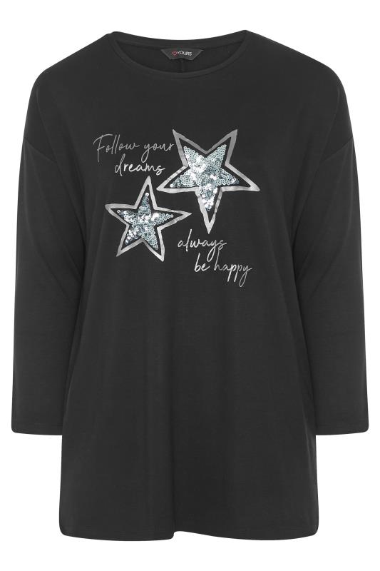 Black 'Follow Your Dreams' Slogan Sweatshirt | Yours Clothing 6