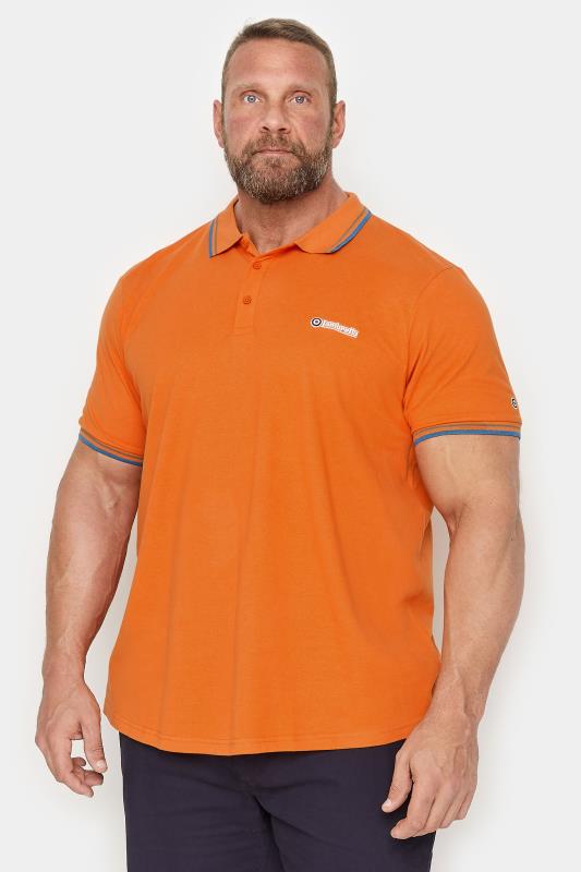 Grande Taille LAMBRETTA Big & Tall Orange Twin Tipped Polo Shirt