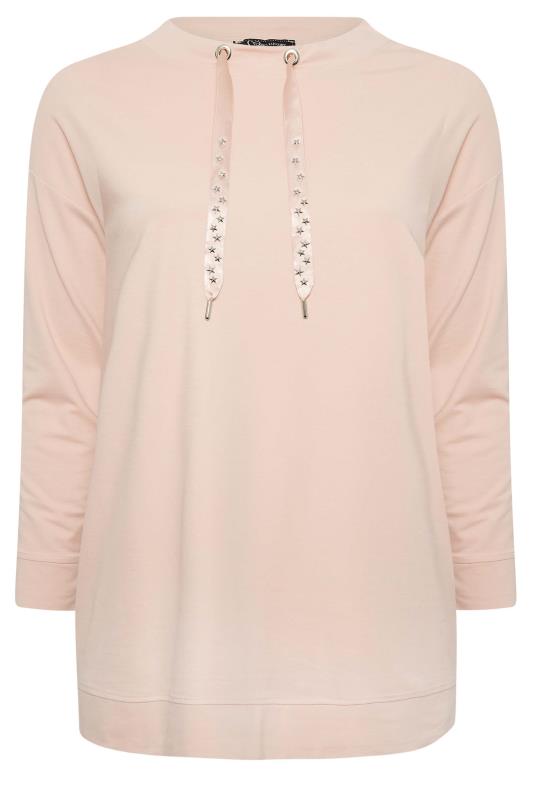 YOURS LUXURY Plus Size Pink Star Embellished Sweatshirt | Yours Clothing 7