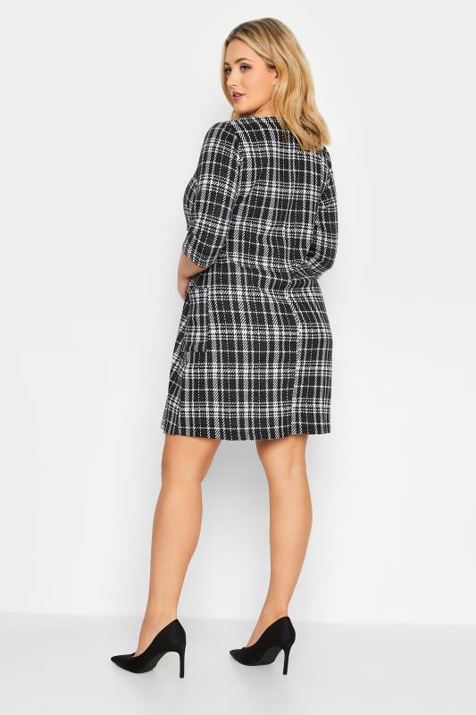 Plus Size Black Check Soft Touch Tunic Dress | Yours Clothing 3