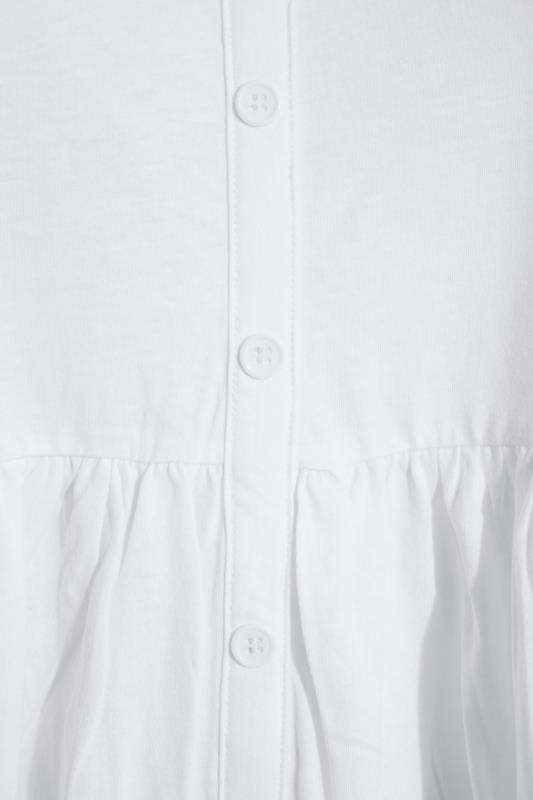 Plus Size White Button Through Smock Top | Yours Clothing  5