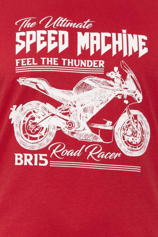 BadRhino Big & Tall Red 'Speed Machine' Motorcycle Print Short Sleeve T-Shirt | BadRhino 2