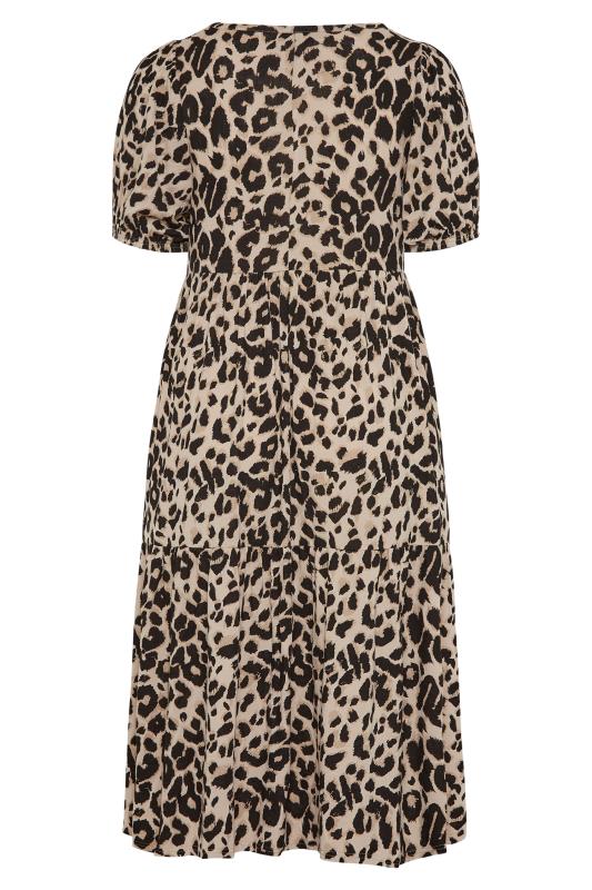 Curve Natural Brown Leopard Print Puff Sleeve Maxi Dress_BK.jpg