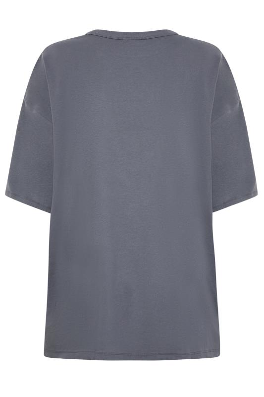 YOURS Curve Grey Oversized Boxy T-Shirt | Yours Clothing 8