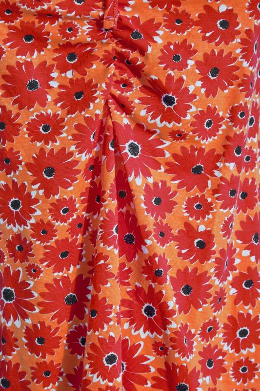 LIMITED COLLECTION Curve Orange Floral Print Ruched Swing Cami Top_Z.jpg