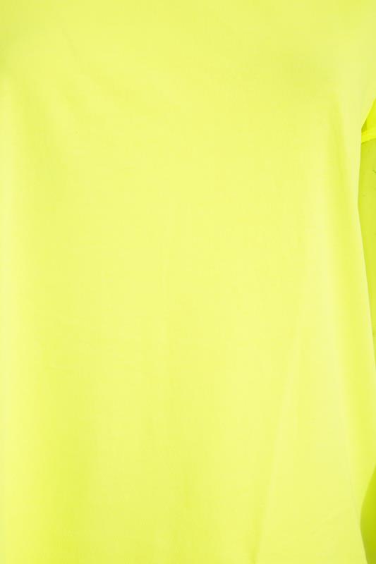 Plus Size Bright Yellow Raw Edge Basic T-Shirt | Yours Clothing  4