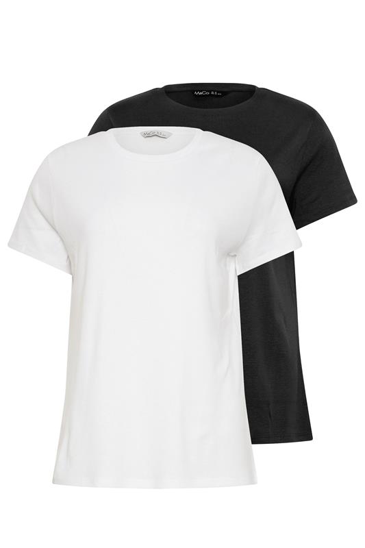 M&Co 2 PACK Black & White Short Sleeve Cotton T-Shirts | M&Co 7