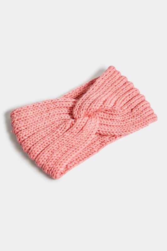 Plus Size Pink Knitted Twist Headband | Yours Clothing 3
