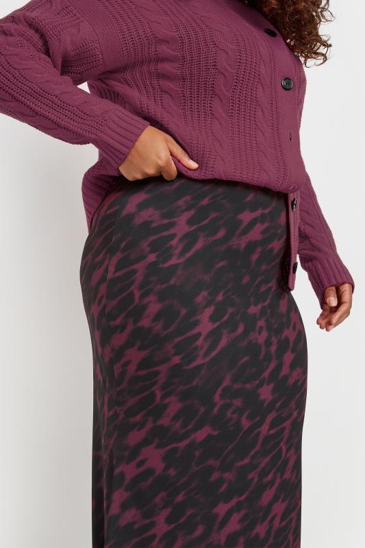 LIMITED COLLECTION Plus Size Burgundy Red Leopard Print Maxi Skirt | Yours Clothing 4