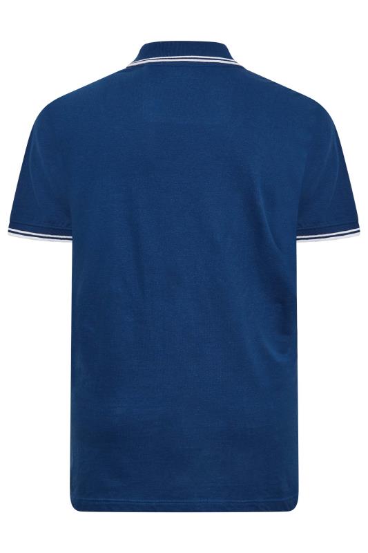 BadRhino Blue Essential Tipped Polo Shirt | BadRhino 4
