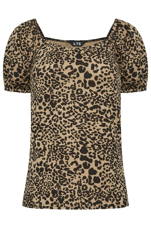 LTS Tall Brown Leopard Print Square Neck Top | Long Tall Sally 7
