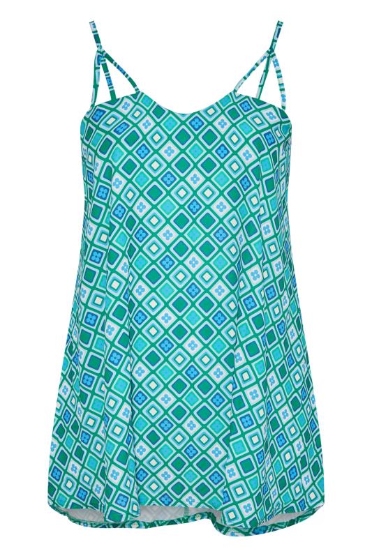 LIMITED COLLECTION Curve Green Retro Print Cami Top 6