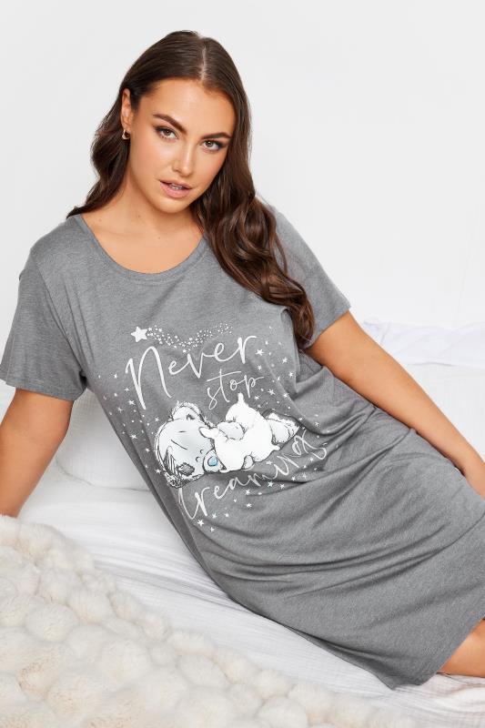 Plus Size  YOURS Curve Grey Tatty Teddy 'Never Stop Dreaming' Nightdress