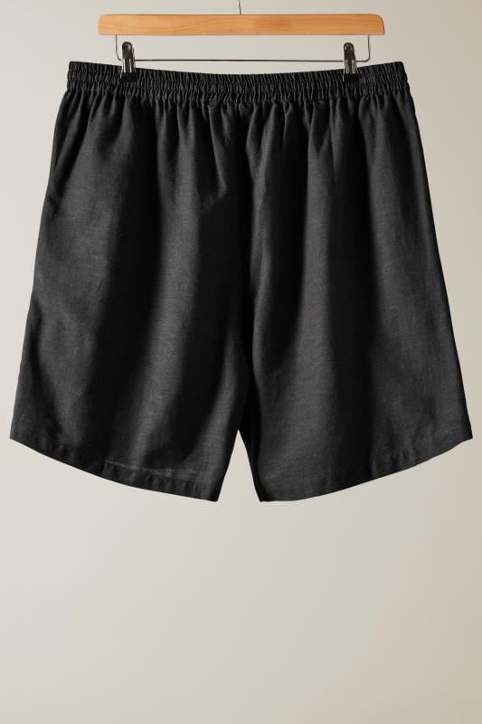 EVANS Plus Size Black Linen Shorts | Evans 6