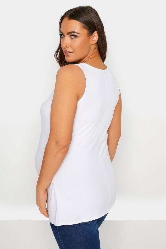 Plus Size BUMP IT UP MATERNITY White Cotton Vest Top | Yours Clothing 3
