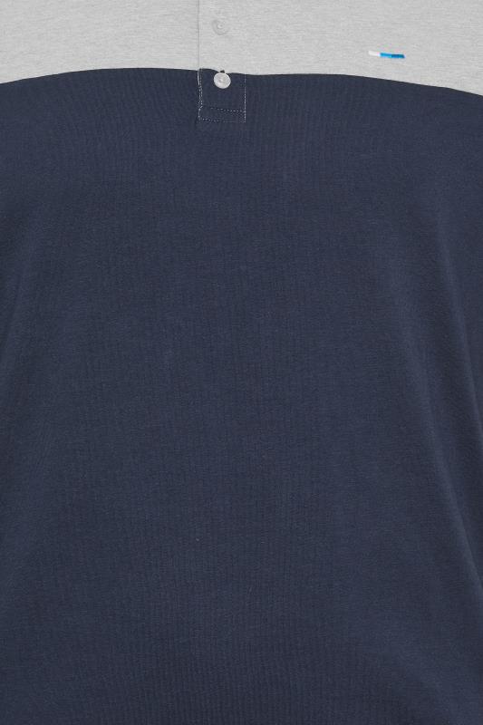 BadRhino Big & Tall Navy Blue & Grey Cut & Sew Jersey Polo Shirt | BadRhino 4