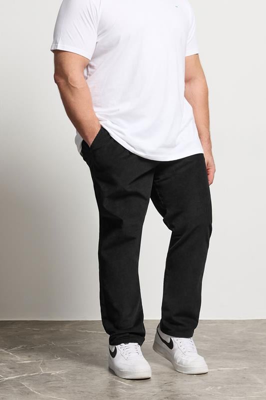 BadRhino Big & Tall Black Corduroy Trousers | BadRhino 1